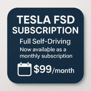 Tesla FSD Subscription pricing graphic